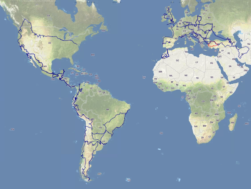 Route around the world